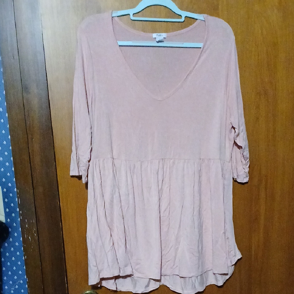 Flowy Peach V-Neck Top